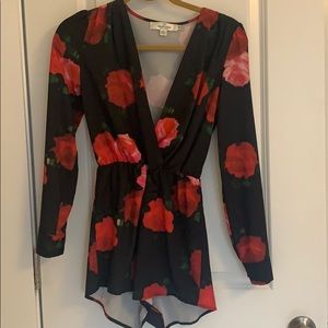 One Love Romper Rose design-Black and red